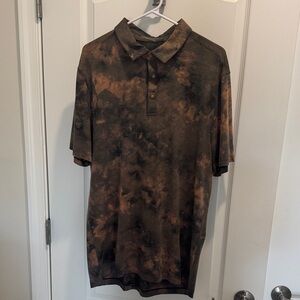 lululemon athletica Men's Polo Shirt - Pink and Green Tie-Dye